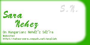 sara nehez business card